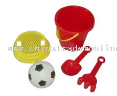 Bucket with football from China